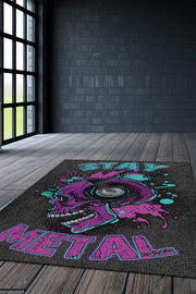 Homshtag Metalde Kal Çok Renkli Halı Metal Müzik Sever Halısı Hediyelik Müzisyen Halısı
