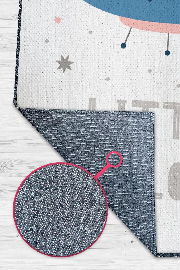 Homshtag Minik Kaşif Beyaz Renkli Çocuk Odası Halısı Minimal Çocuk Halısı Bebek Temalı Halı