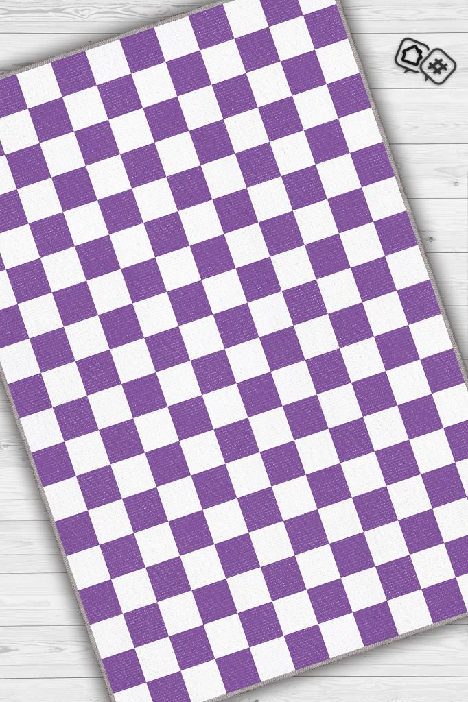 Homshtag Minimalist Damalı Pembe Beyaz Halı Kareli Oturma Odası Halısı Retro Tarzı Salon Halısı