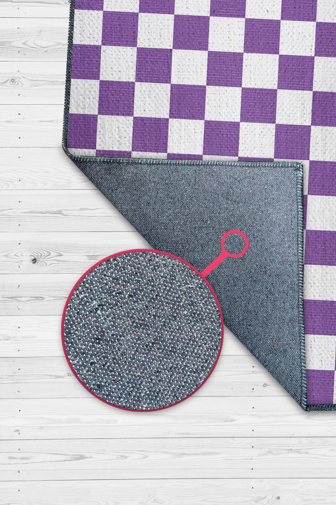 Homshtag Minimalist Damalı Pembe Beyaz Halı Kareli Oturma Odası Halısı Retro Tarzı Salon Halısı