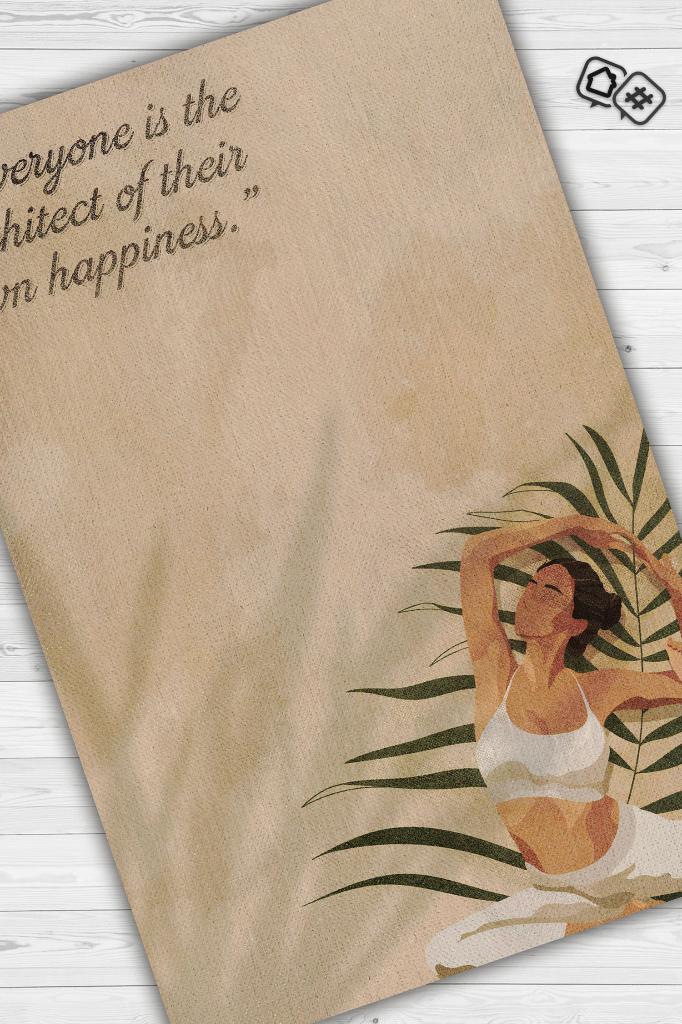 Homshtag Architect of Happiness Meditationsteppich Blaugrau Vintage-Teppich, Yoga-Teppich, Spiritueller Teppich