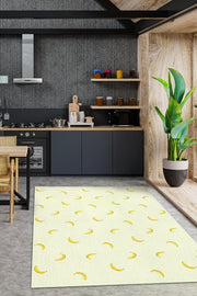 Homshtag Muz Desenli Sarı Halı Minimal Salon Halısı Renkli Mutfak Halısı Tarz Oturma Odası Halı