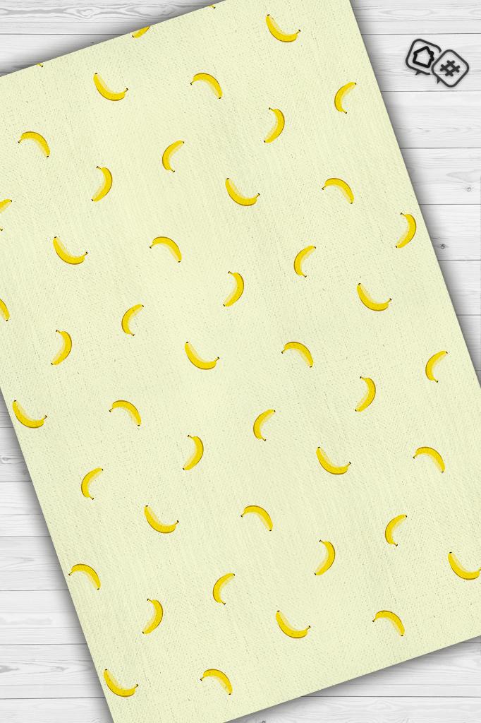 Homshtag Muz Desenli Sarı Halı Minimal Salon Halısı Renkli Mutfak Halısı Tarz Oturma Odası Halı