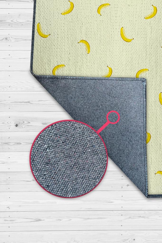 Homshtag Muz Desenli Sarı Halı Minimal Salon Halısı Renkli Mutfak Halısı Tarz Oturma Odası Halı