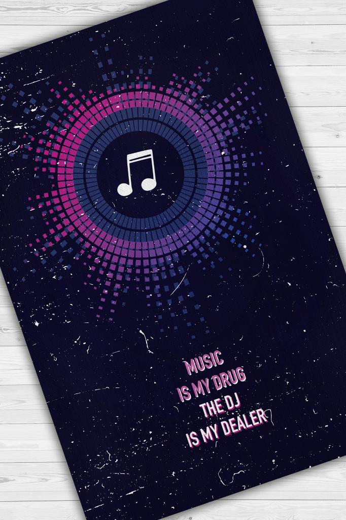 Homshtag Müzik Bağımlısı Art Müzik Halısı Koyu Renkli Müzik Halısı Ritim Figürlü Renkli Modern Halı