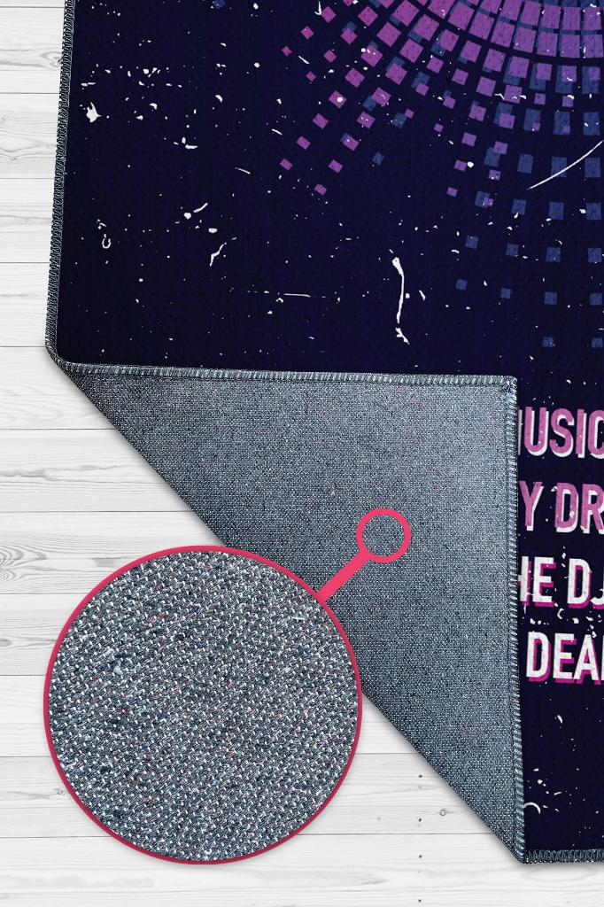 Homshtag Müzik Bağımlısı Art Müzik Halısı Koyu Renkli Müzik Halısı Ritim Figürlü Renkli Modern Halı