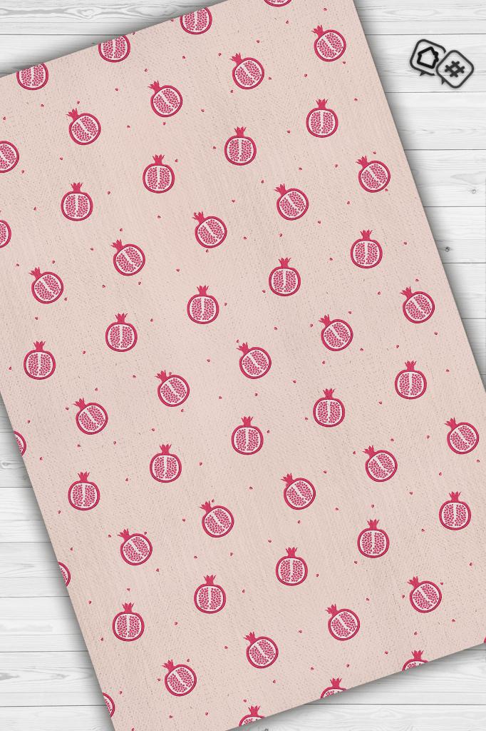 Homshtag Nar Desenli Kırmızı Halı Minimal Salon Halısı Renkli Mutfak Halısı Tarz Oturma Odası Halı