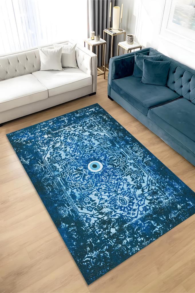 Homshtag Nazar Geometrik Salon Halısı Etnik Desen Halı Çok Renkli Oturma Odası Halı Nazarlıklı Halı