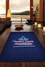 Homshtag Nefret Etme Meditasyon Yap Lacivert Halı Meditasyon Halısı Özel Tasarım Neon Halı Hediyelik