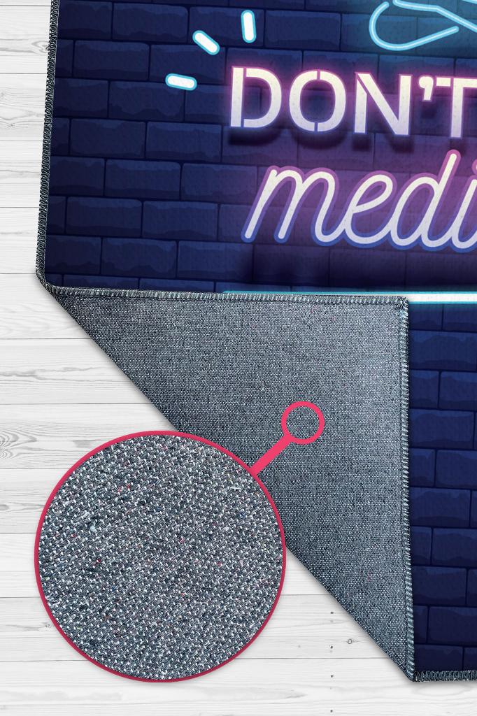 Homshtag Nefret Etme Meditasyon Yap Lacivert Halı Meditasyon Halısı Özel Tasarım Neon Halı Hediyelik
