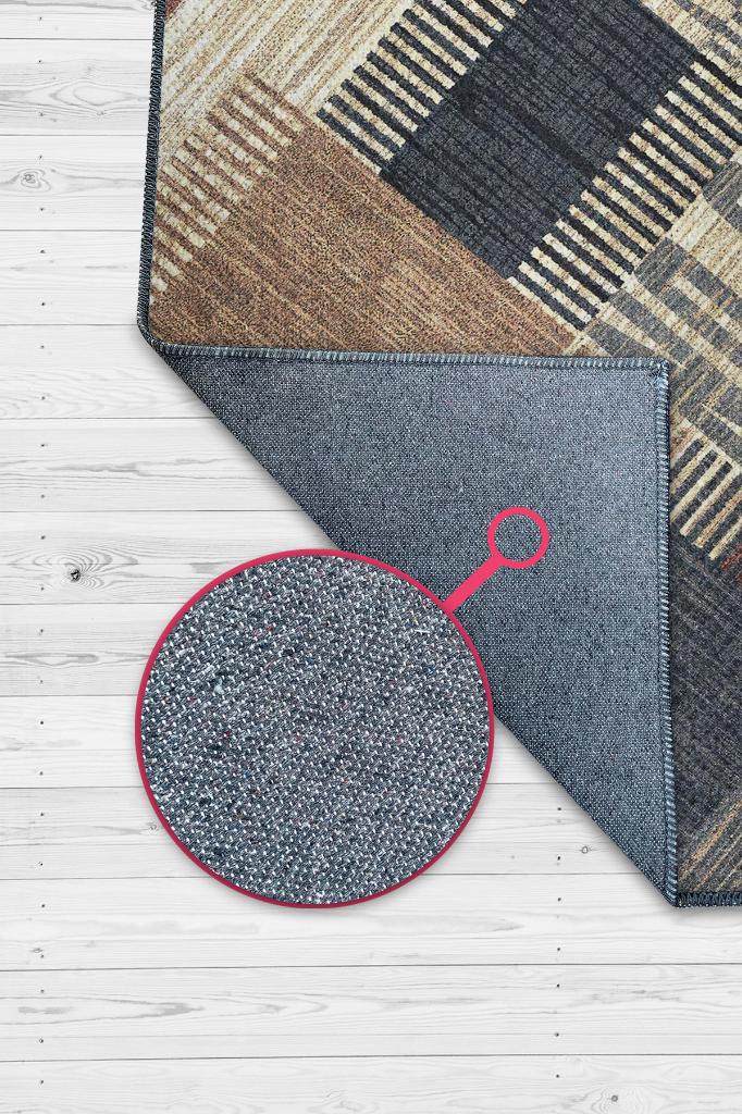 Homshtag No Pain No Gain Kahverengi Bej Renkli Halı Geometrik Oturma Odası Halısı Minimal Salon Halı