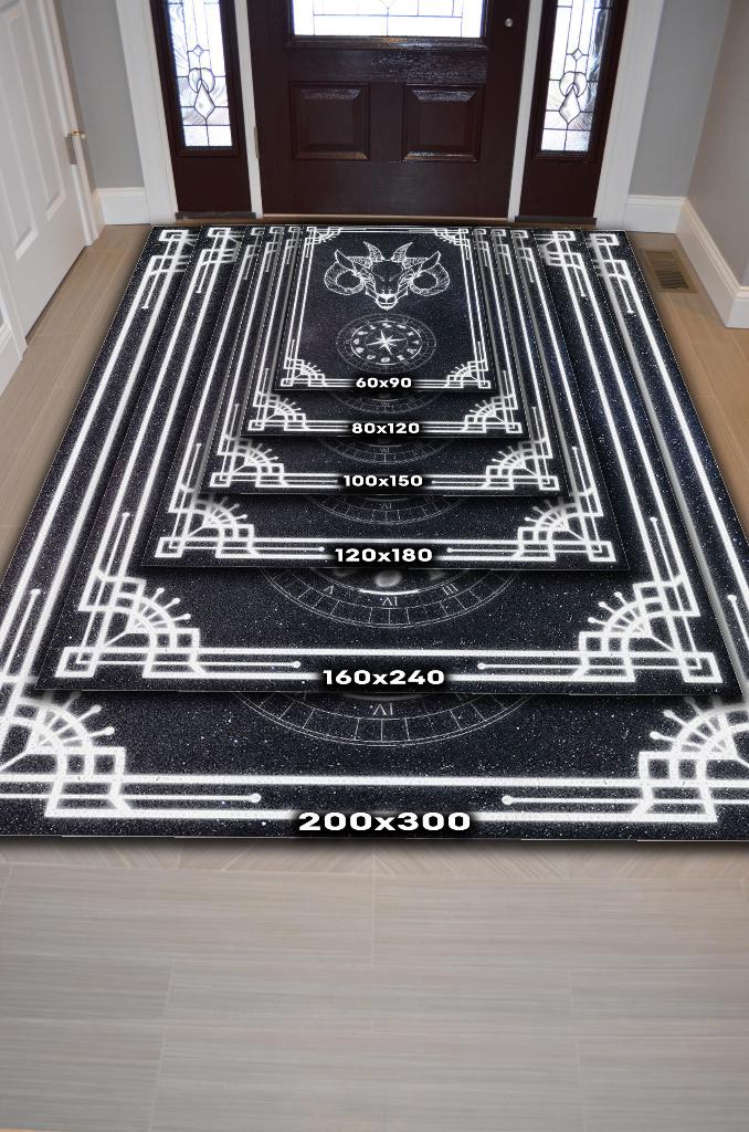 Homshtag Oğlak Burcu Astroloji Temalı Halı Burç Halısı Oğlak Burcuna Hediyelik Halı Siyah Renk Halı