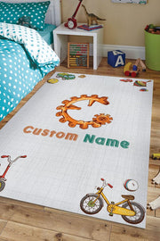 Homshtag Oğlumun İsmi Kişiye Özel Kişiselleştirilebilir Dokuma Tabanlı Yıkanabilir Dekoratif Ev Halısı