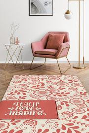 Homshtag Öğret Sev İham Ver Halısı Çok Renkli Öğretmen Halısı Özel Tasarım Öğretmene Hediye Halı