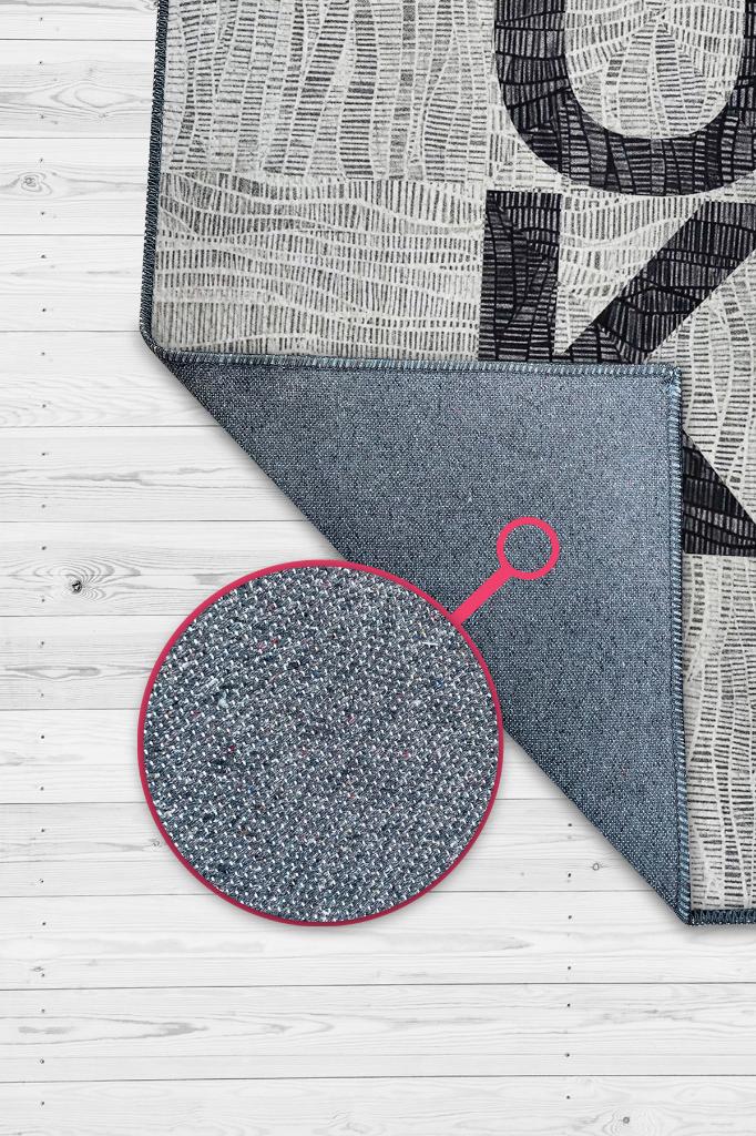 Homshtag Ok Gri Renkli Halı Geometrik Oturma Odası Halısı Minimal Salon Halı Çizgili Yazılı Halı