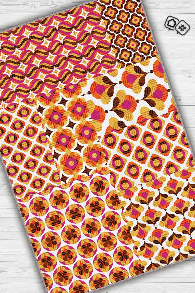 Homshtag Olumlu Ol Etnik Desenli Halı Geometrik Salon Halısı Çok Renkli Oturma Odası Halısı