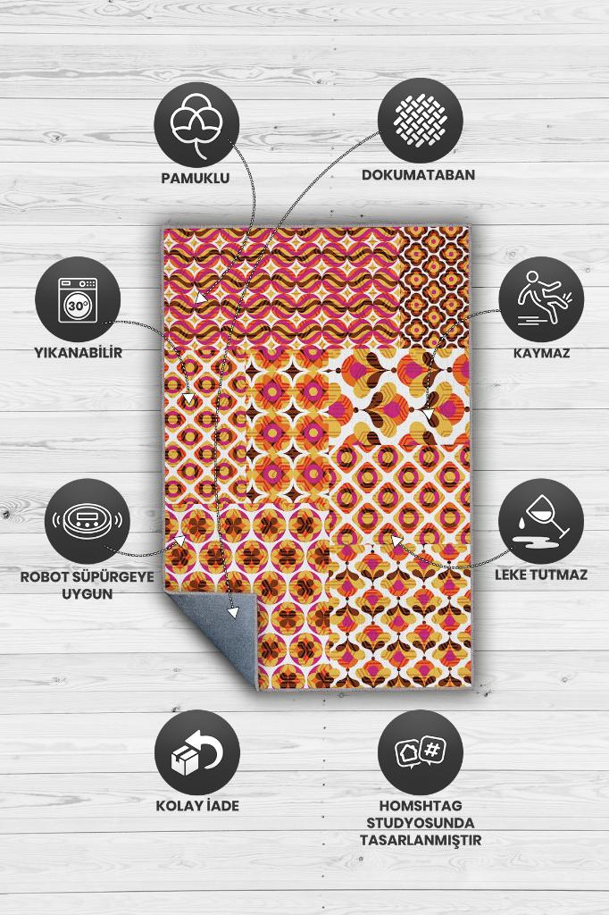 Homshtag Olumlu Ol Etnik Desenli Halı Geometrik Salon Halısı Çok Renkli Oturma Odası Halısı