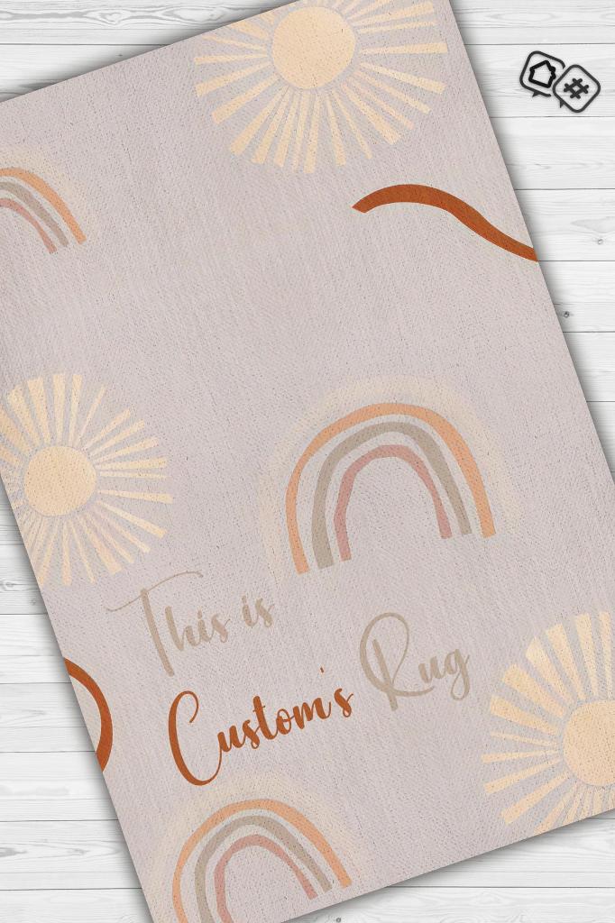 Homshtag Onun Halısı Kişiye Özel Kişiselleştirilebilir Dokuma Tabanlı Yıkanabilir Dekoratif Ev Halısı