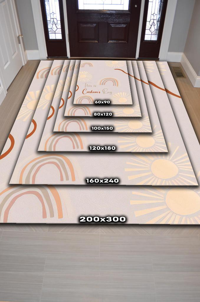 Homshtag Onun Halısı Kişiye Özel Kişiselleştirilebilir Dokuma Tabanlı Yıkanabilir Dekoratif Ev Halısı