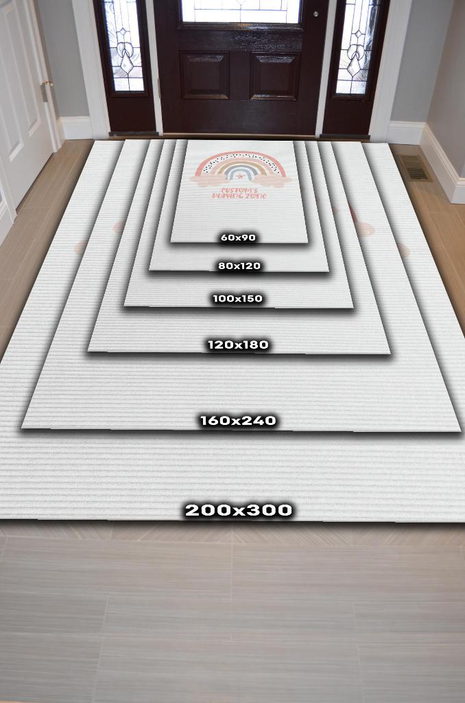 Homshtag Onun Oyun Alanı Kişiye Özel Kişiselleştirilebilir Dokuma Tabanlı Yıkanabilir Dekoratif Ev Halısı