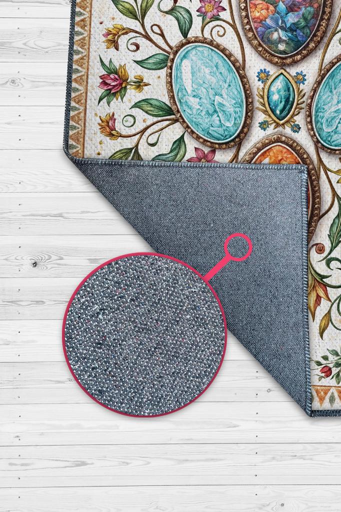 Homshtag Opal Taşı Halısı Soft Renkli Enerji Taşı Figürlü Halı Spiritüel Temalı Modern Halı