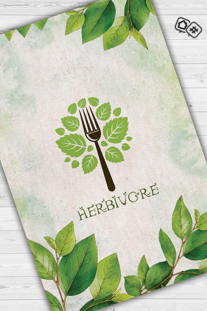 Homshtag Herbivore Light Colored Vegan Rug with Digital Print, Green Vegan Kitchen Rug