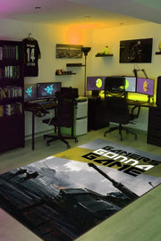 Homshtag Oynamaya Devam Çok Renkli Oyuncu Halısı Gamer Temalı Halı Modern Oyuncuya Hediye Halı