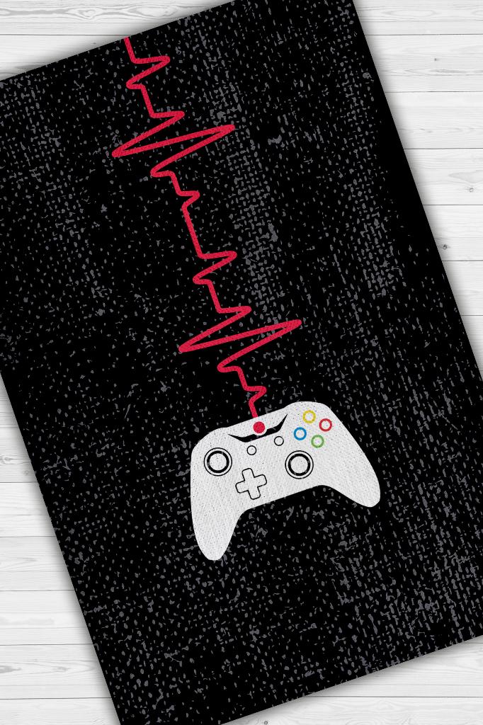 Homshtag Oyun Ritmi Siyah Oyuncu Halısı Gamer Tasarım Halı Oyuncuya Hediye Halı Konsol Temalı Halı