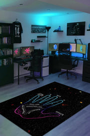 Homshtag Oyuncu El Falı Çok Renkli Oyuncu Halısı Neon Renk Gamer Temalı Halı Oyuncuya Hediyelik Halı