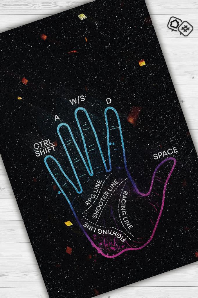 Homshtag Oyuncu El Falı Çok Renkli Oyuncu Halısı Neon Renk Gamer Temalı Halı Oyuncuya Hediyelik Halı