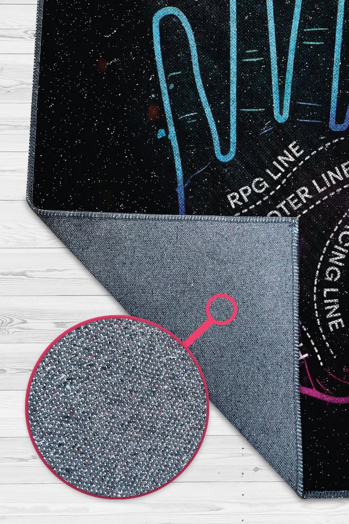 Homshtag Oyuncu El Falı Çok Renkli Oyuncu Halısı Neon Renk Gamer Temalı Halı Oyuncuya Hediyelik Halı