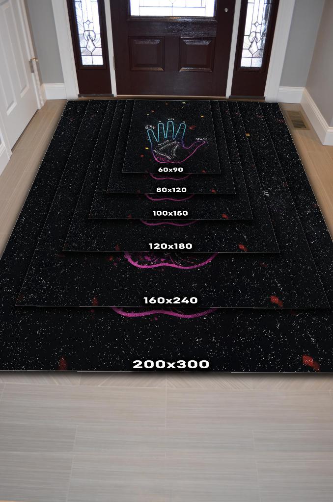 Homshtag Oyuncu El Falı Çok Renkli Oyuncu Halısı Neon Renk Gamer Temalı Halı Oyuncuya Hediyelik Halı