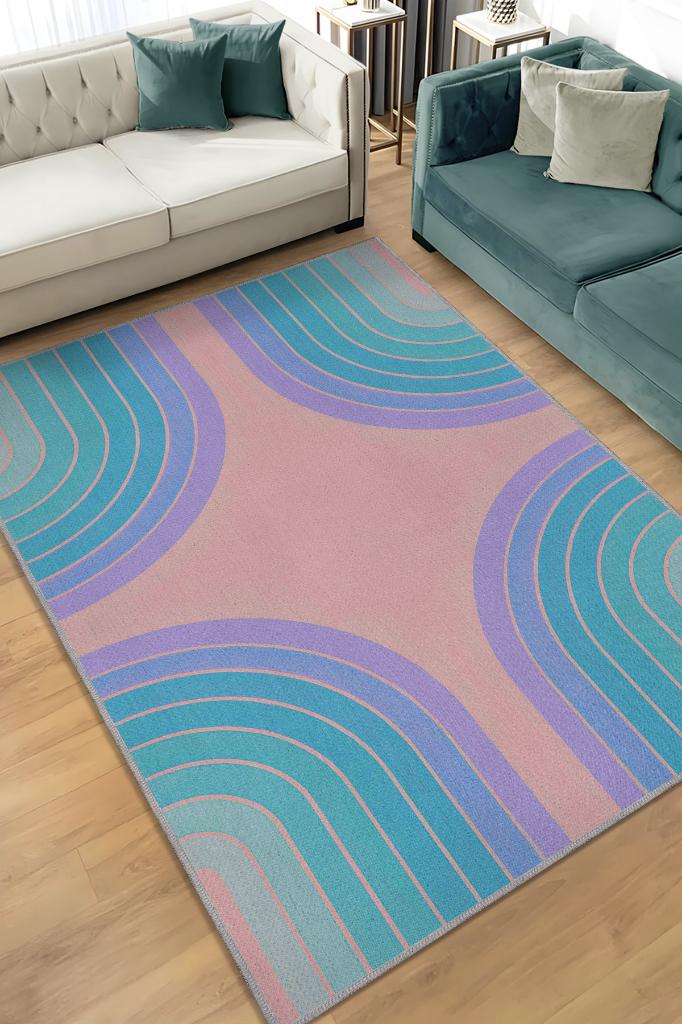 Homshtag Parla Pastel Renkli Oturma Odası Halısı Mid-Century Halı Mutfak Halısı Dekoratif Salon Halı