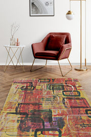 Homshtag Pastel Boho Çok Renkli Mutfak Halısı Soyut Salon Halısı Geometrik Desenli Özel Tasarım Halı