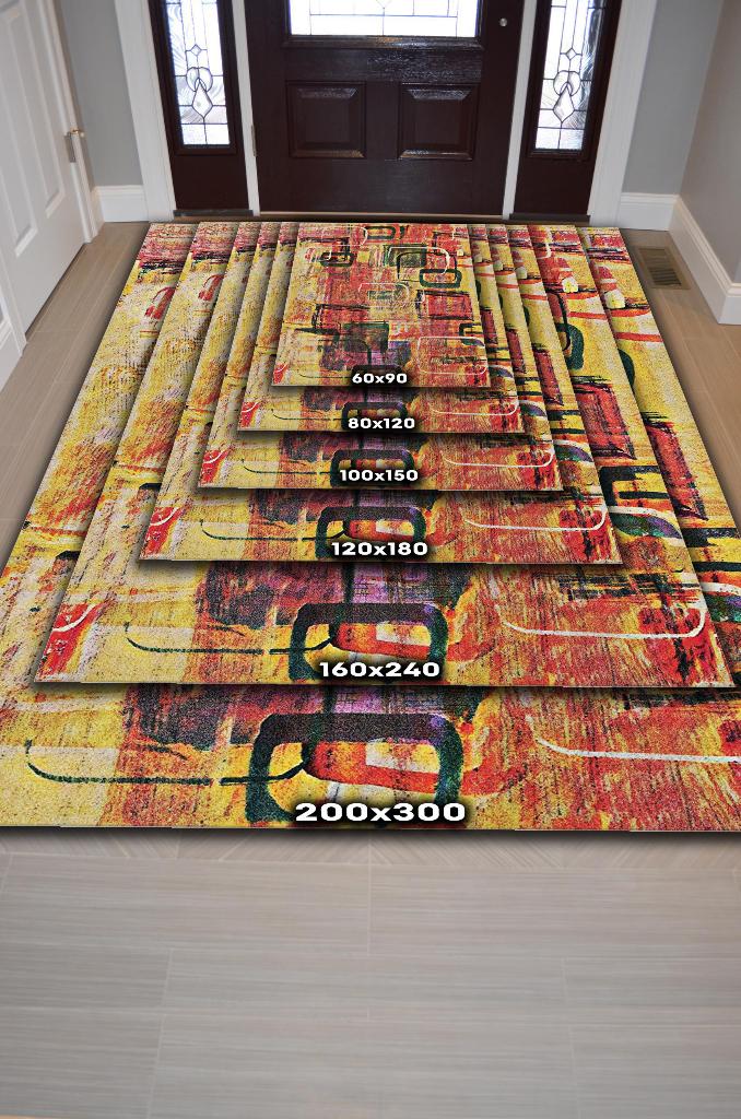 Homshtag Pastel Boho Çok Renkli Mutfak Halısı Soyut Salon Halısı Geometrik Desenli Özel Tasarım Halı