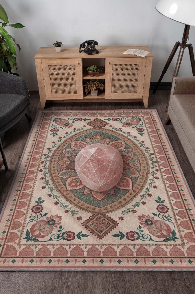 Homshtag Pembe Kuvars Taşı Halısı Pembe Renkli Aura Taşı Enerji Spiritüel Temalı Modern Halı