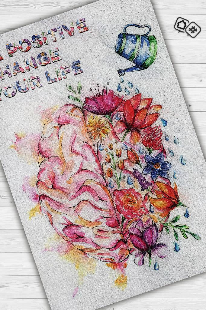 Homshtag Pozitif Ol Hayatını Değiştir Pamuklu Dokuma Tabanlı Yıkanabilir Kaymaz Dekoratif Halı