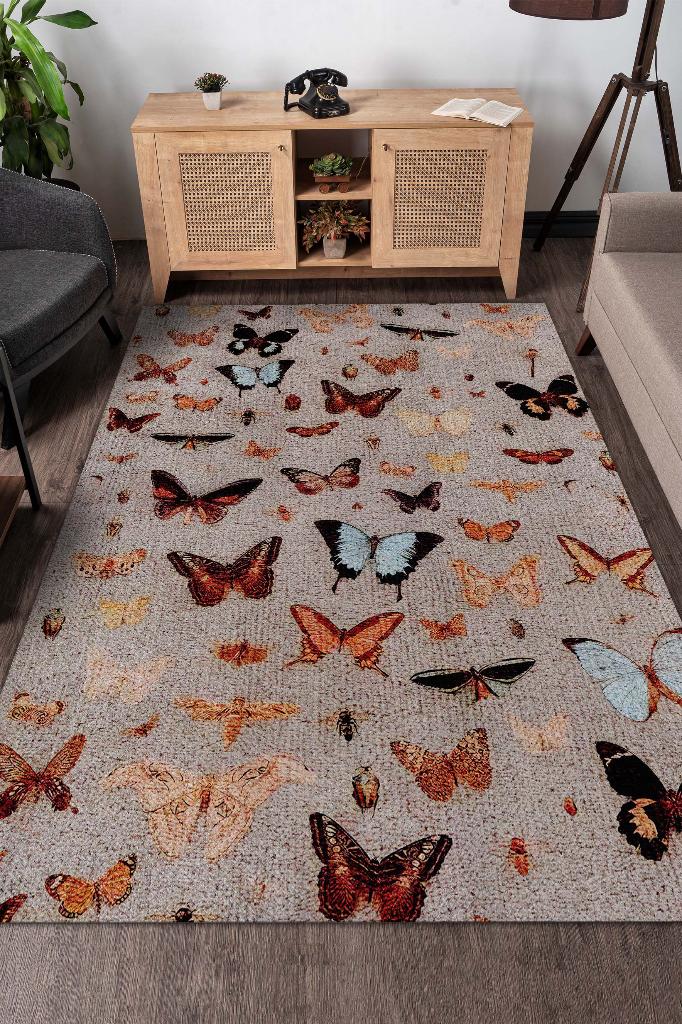 Homshtag Renk Renk Kelebekler Çok Renkli Halı Dokuma Taban Hayvan Baskılı Özel Tasarım Halı