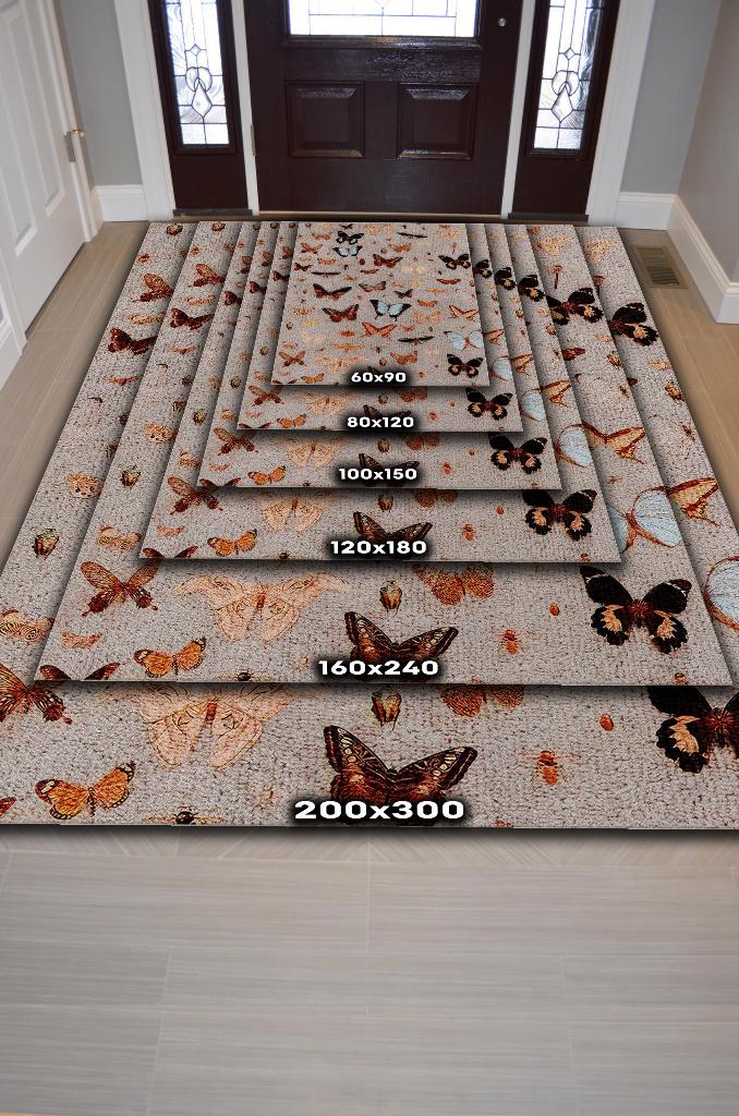Homshtag Renk Renk Kelebekler Çok Renkli Halı Dokuma Taban Hayvan Baskılı Özel Tasarım Halı