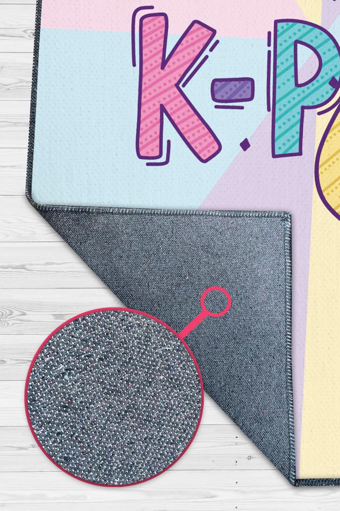 Homshtag Renkli K-pop Çok Renkli Halı Modern Genç Odası Halısı Dokuma Tabanlı Kpop Sever Halısı