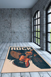 Homshtag Rock Art Müzik Halısı Çok Renkli Müzik Halısı Gitar Figürlü Modern Halı Müzisyene Hediye