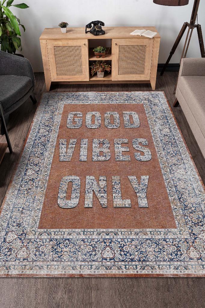 Homshtag Sadece İyi Hisler Etnik Desenli Halı Geometrik Salon Halısı Çok Renkli Oturma Odası Halısı