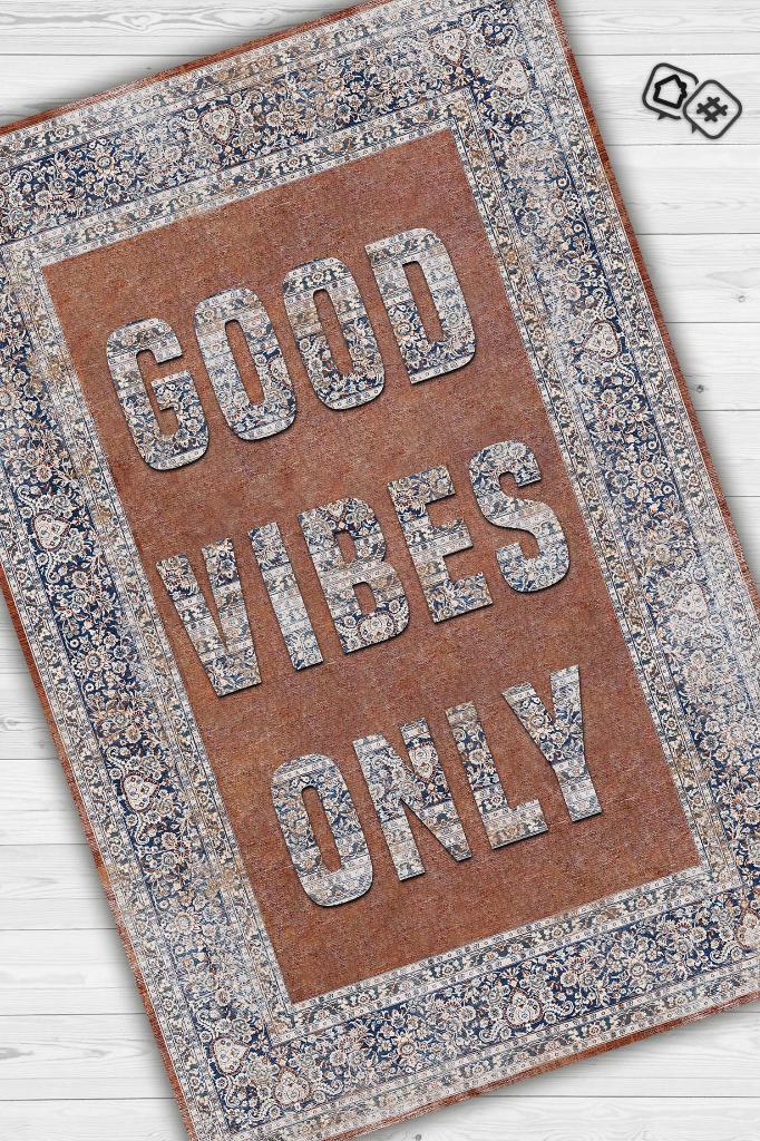 Homshtag Sadece İyi Hisler Etnik Desenli Halı Geometrik Salon Halısı Çok Renkli Oturma Odası Halısı