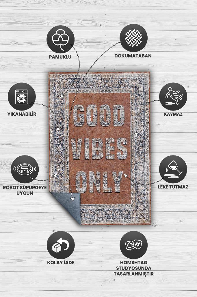 Homshtag Sadece İyi Hisler Etnik Desenli Halı Geometrik Salon Halısı Çok Renkli Oturma Odası Halısı