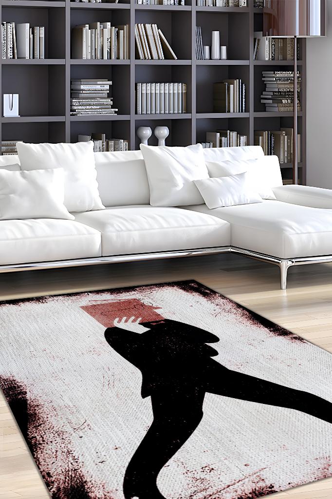 Homshtag Sadece Kitap Krem Renkli Kitap Sever Halısı Okuma Sever Çalışma Odası Halısı