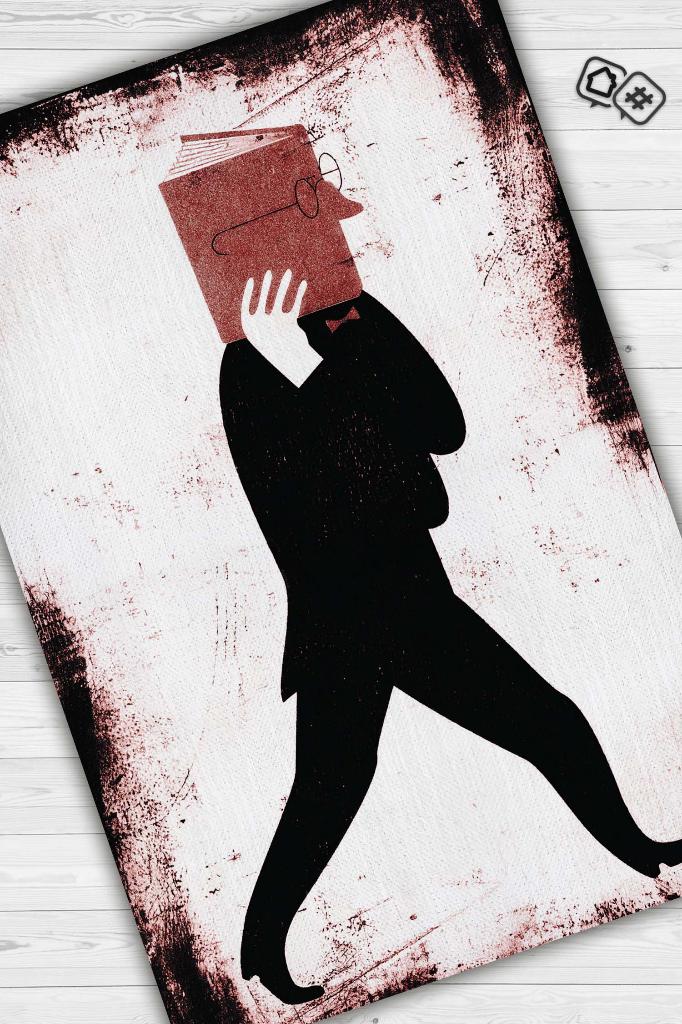 Homshtag Sadece Kitap Krem Renkli Kitap Sever Halısı Okuma Sever Çalışma Odası Halısı