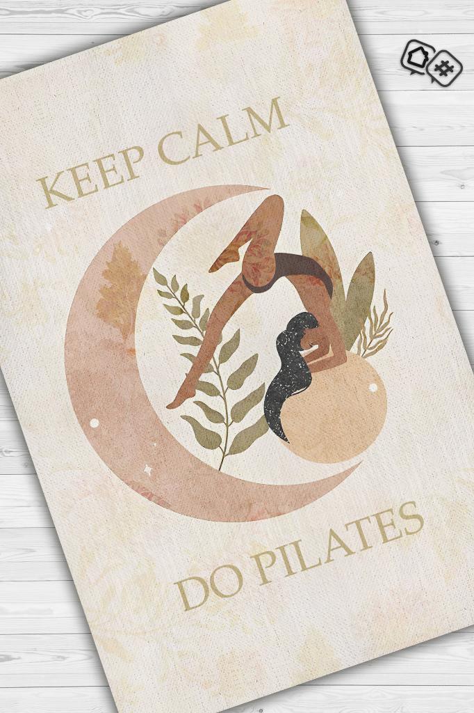 Homshtag Sakin Ol Pilates Yap Pamuklu Dokuma Tabanlı Yıkanabilir Kaymaz Dekoratif Halı