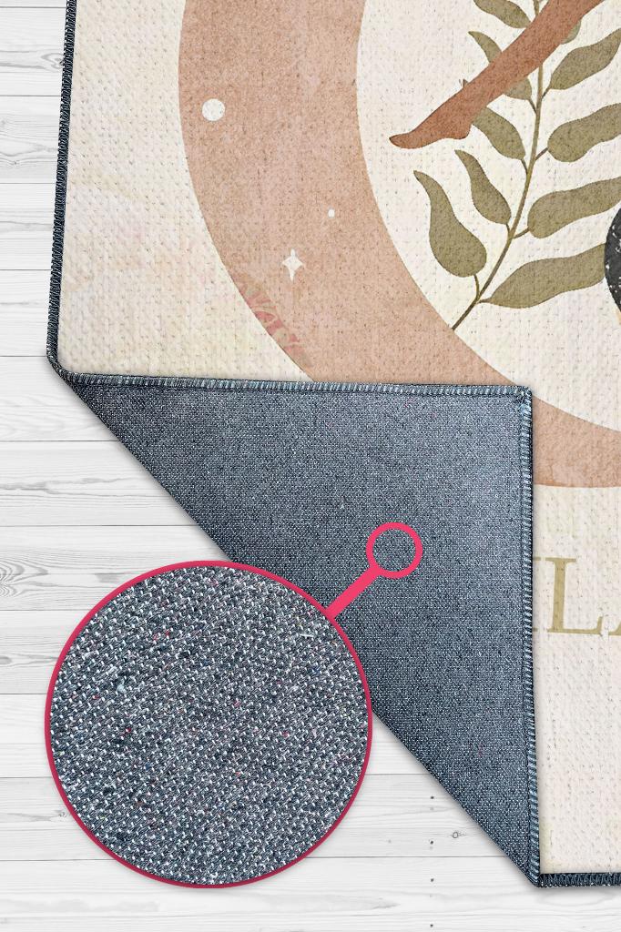 Homshtag Sakin Ol Pilates Yap Pamuklu Dokuma Tabanlı Yıkanabilir Kaymaz Dekoratif Halı