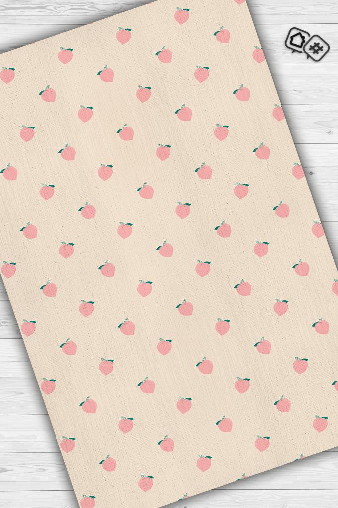 Homshtag Şeftali Desenli Turuncu Halı Minimal Salon Halısı Renkli Mutfak Halı Tarz Oturma Odası Halı