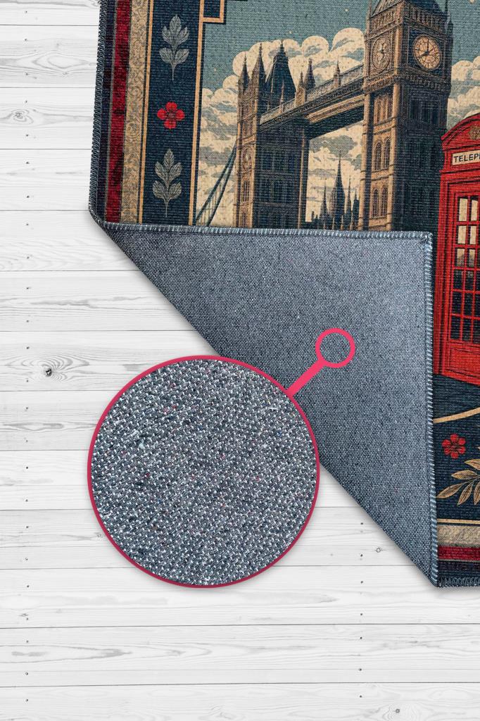 Homshtag Şehirlerde New York Temalı Dijital Baskı Yıkanabilir Pamuk Tabanlı New York  Temalı Halı